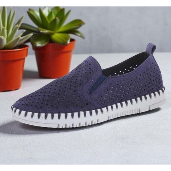 PATRIZIA Women's Surfie Navy Suede Cut Outs Slip-On Shoes EU 39 US 8.5 - Picture 2 of 14